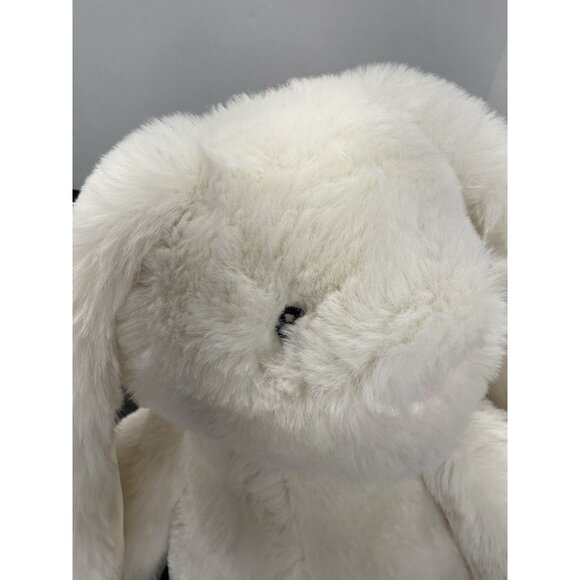 Spark Create Soft Bunny Rabbit White Plush Satin Ears Rattle 16” Stuffed Animal - Picture 10 of 11